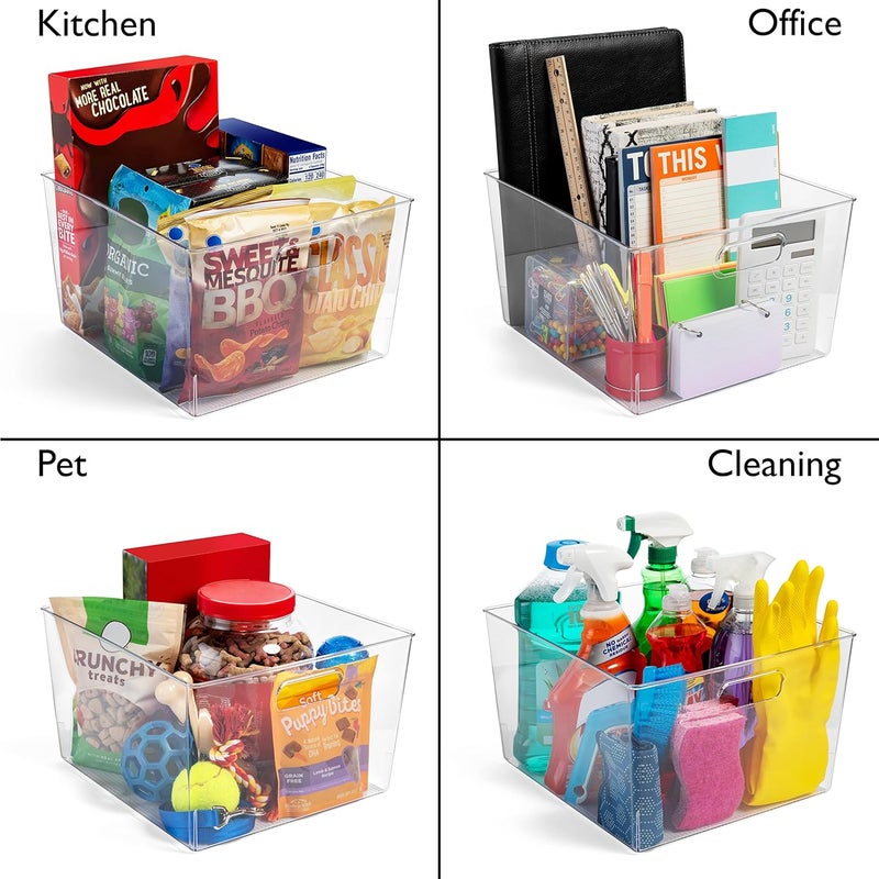 ClearSpace Clear Plastic Storage Bins – XL 8 Pack Perfect Kitchen or Pantry Organization Fridge Organizer and Storage Bins, Cabinet Organizers - Image 5